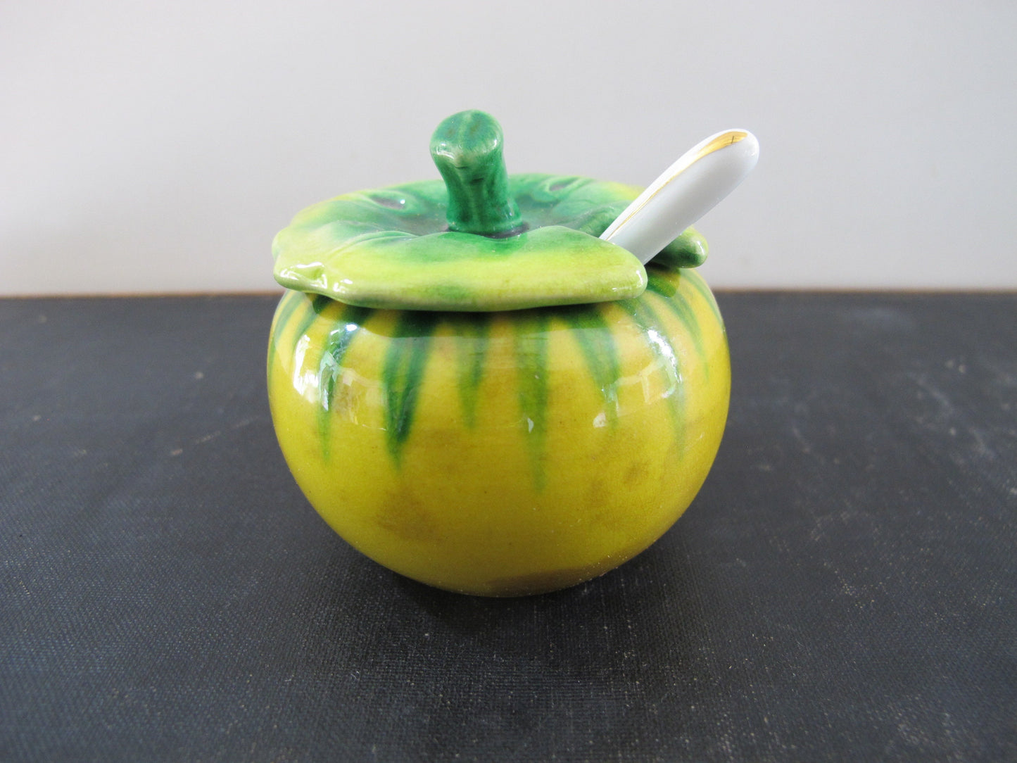 Chinese Earthenware Gourd Form Sauce Antique 1920s China Miniature