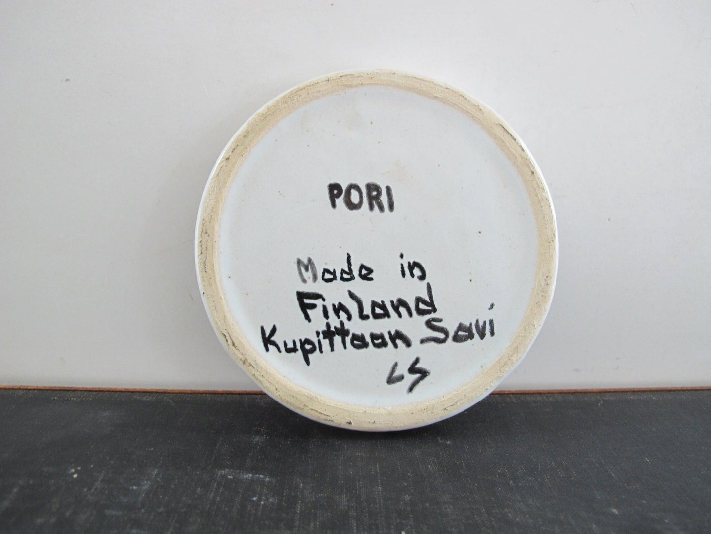 Finnish Art Pottery Kupittaan Savi Architectural Roundels Showing Modernist Buildings and Church c. 1950s 1960s
