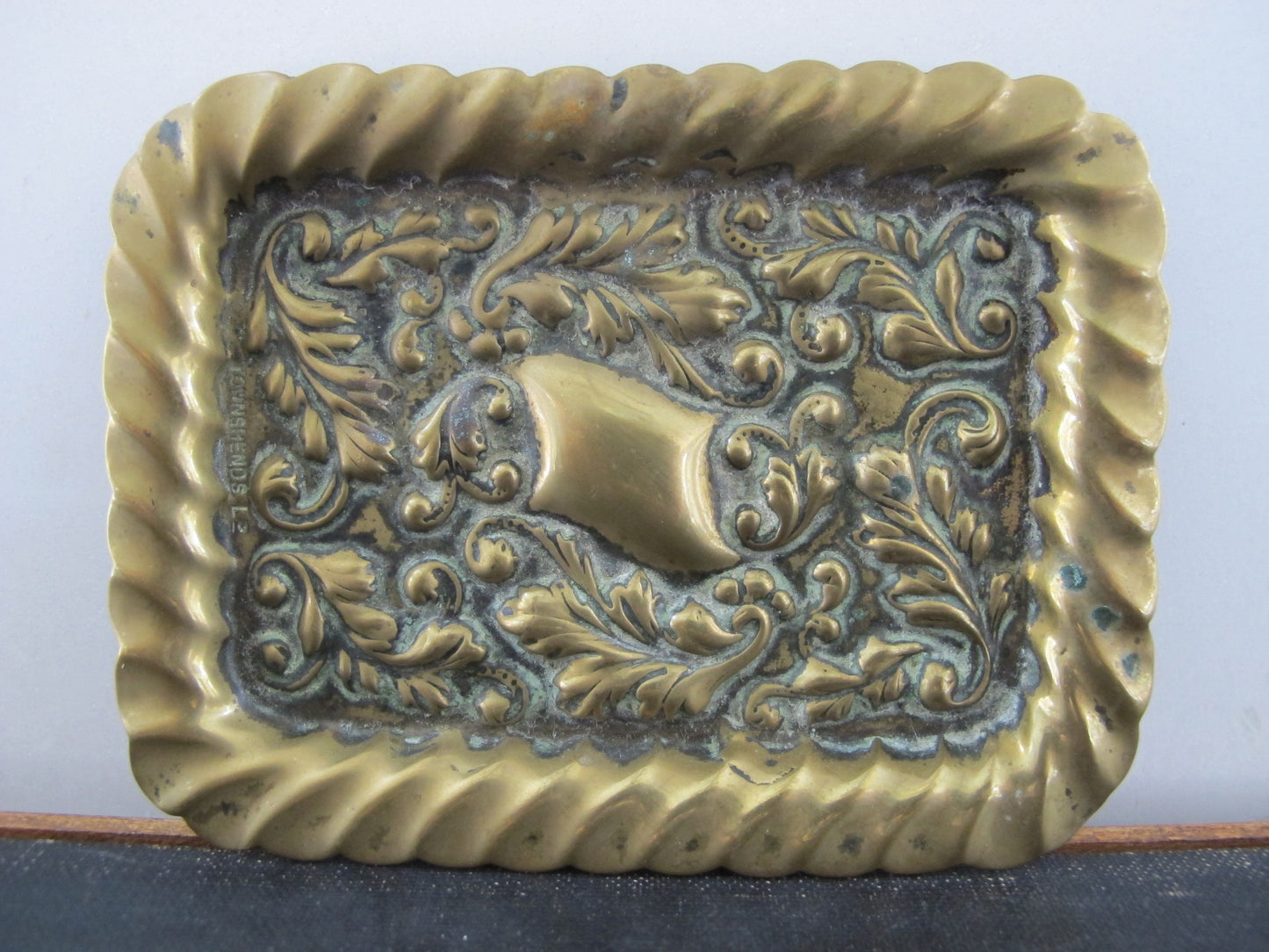 Victorian Edwardian Repousse Card Tray Signed Townshends Limited Miniature 1890s