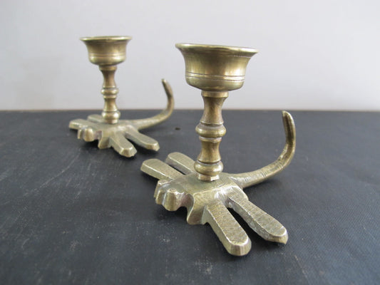 Candlestick Candleholder Pair Dragonfly Dragonflies Insect Chinese 1950s 1960s