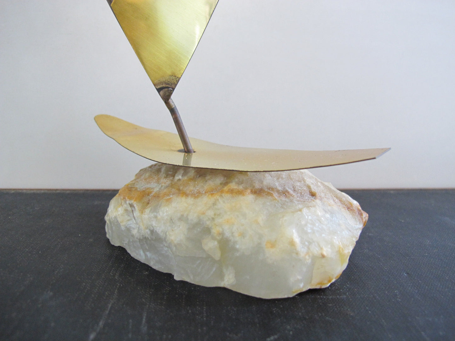 Sculpture Sailboat Brass Onyx 1970s 1960s Curtis Jere Style