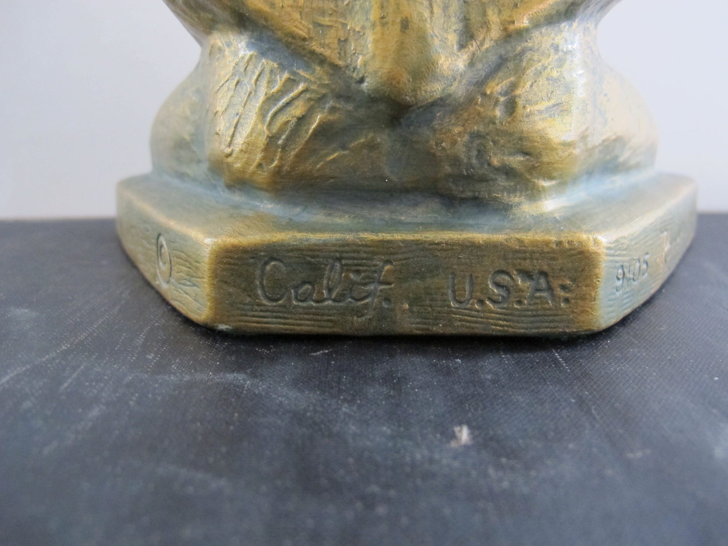 Sculpture Jostens Hippy Buddha Pose Love 1960s 1970s Plaster Bronze Resin