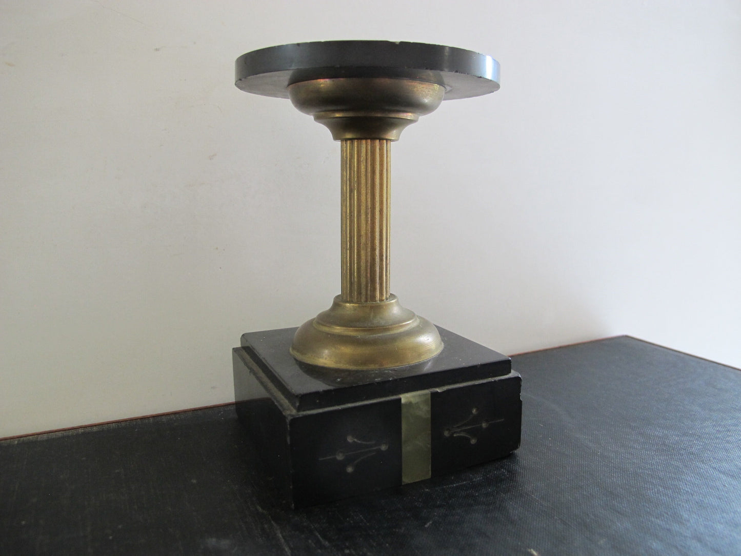 Pedestal Eastlake Style Victorian Slate and Onyx 1870s 1880s