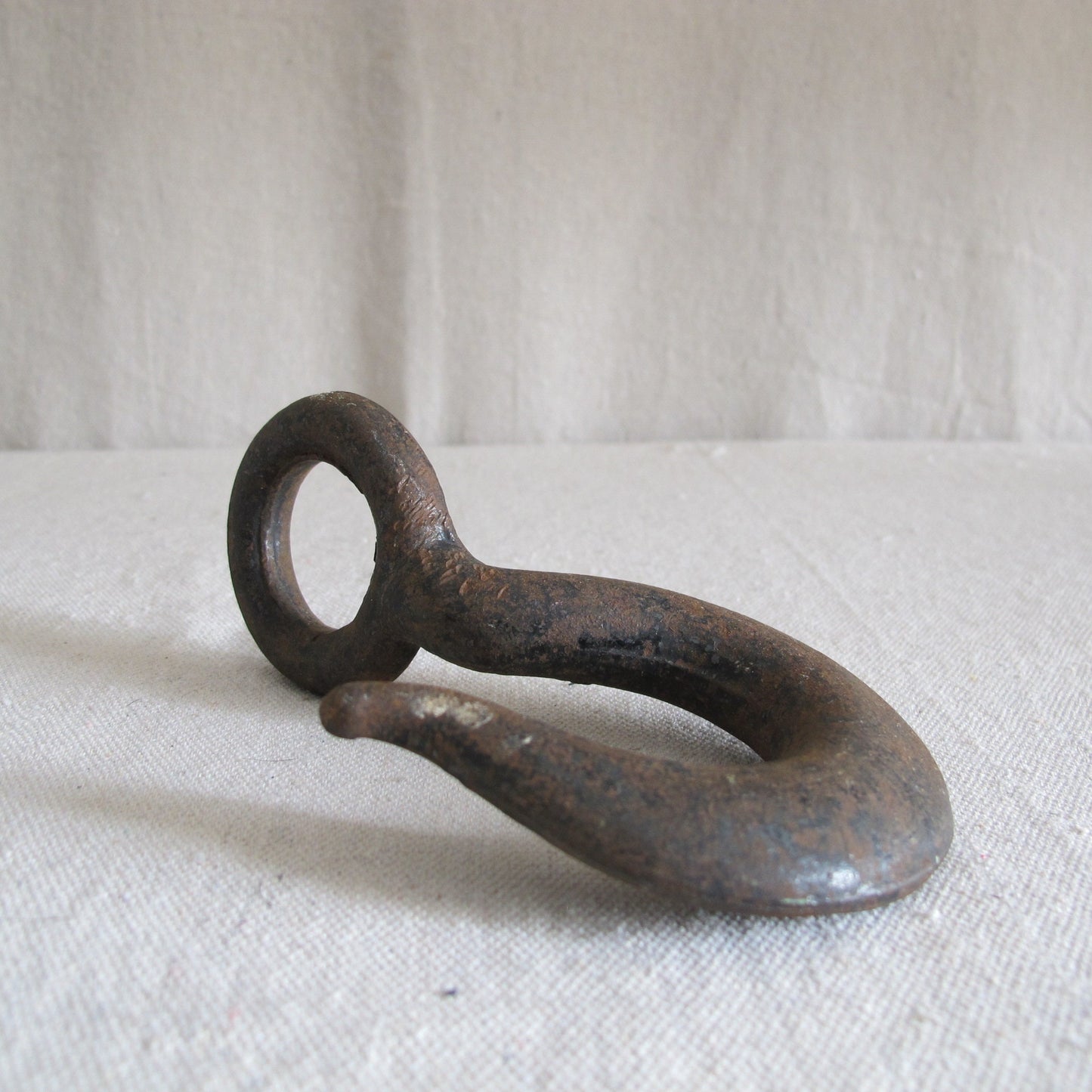 Large Cast Iron Hook, Nautical/Industrial Paperweight Vintage Antique 1920s 1930s