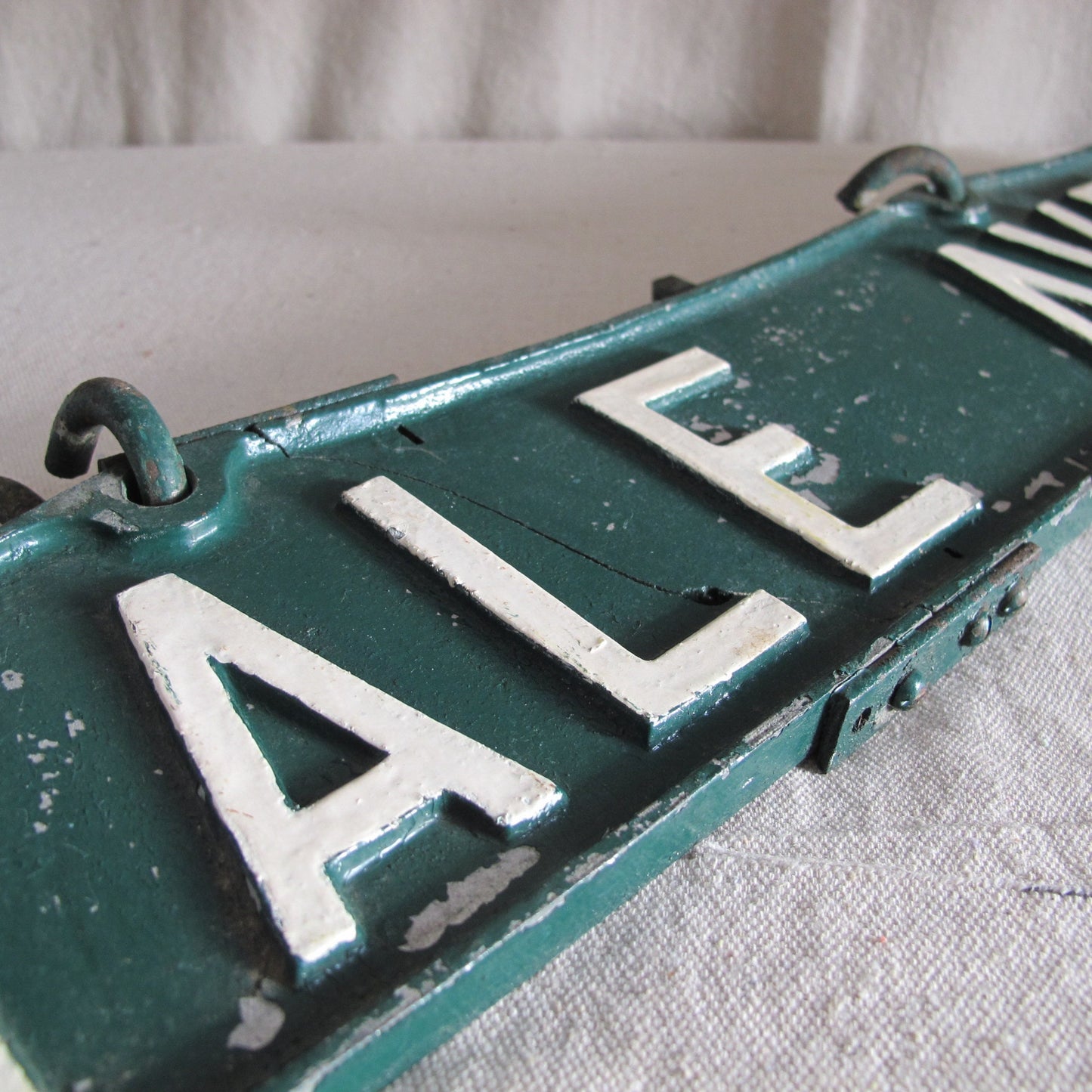Yale Avenue Street Sign, Cast Zinc, c. 1940, period repair
