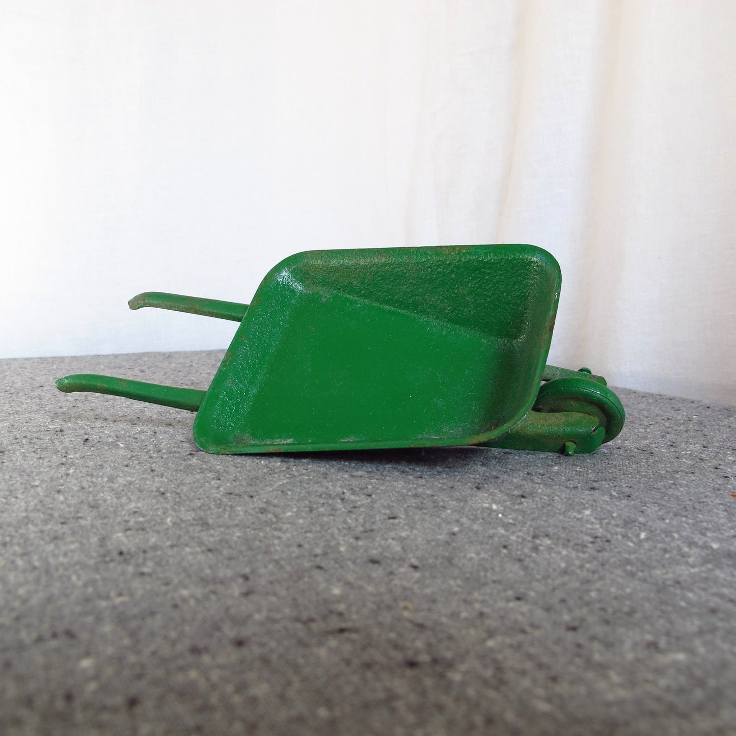 Toy Miniature Wheelbarrow Stamped Steel or Iron 1920s 1930s Green